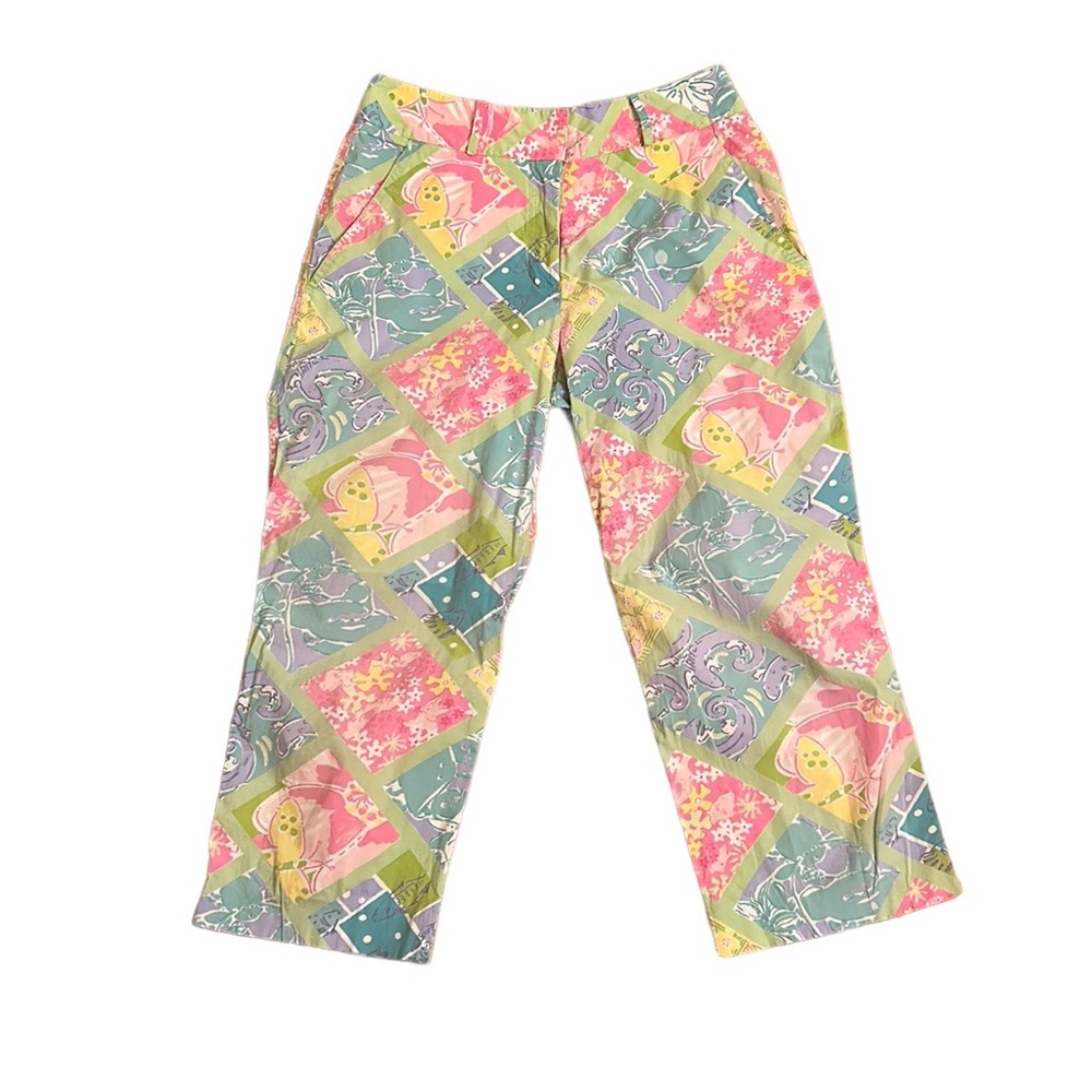 Lilly Pulitzer Vintage White Label Capri Cropped Pants Women's Size 2 Petite
